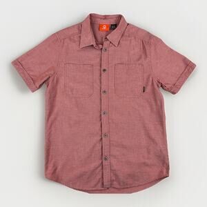 Merrell Mens Cotton Hiking Button‎ Up Shirt Medium Short Sleeve Camp Outdoor